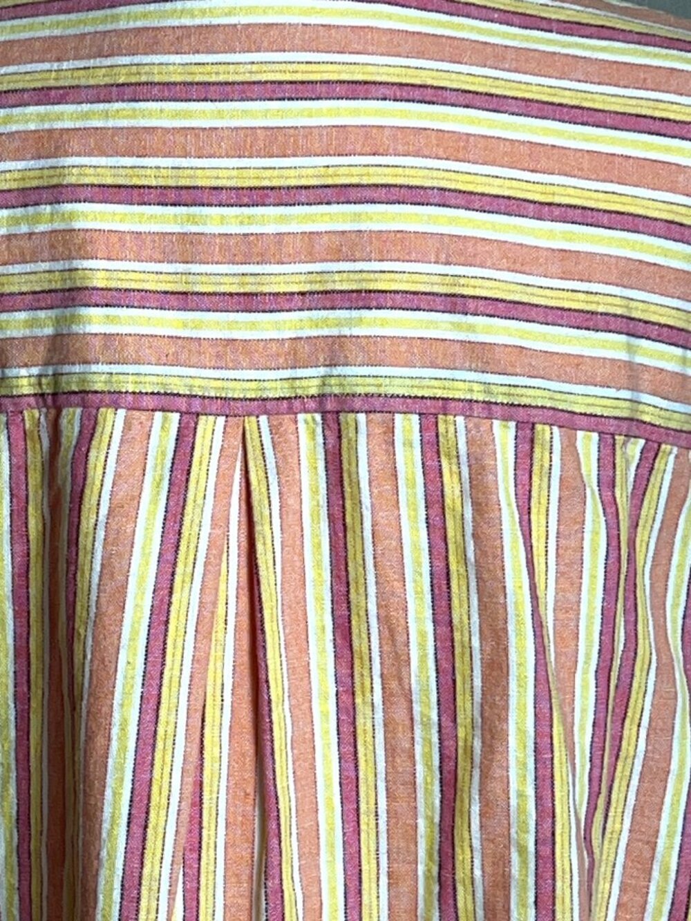 Kim Rogers Heavy Linen Shirt Button Stripe Tunic Capsule Coastal Summer Women 1X - Picture 10 of 11